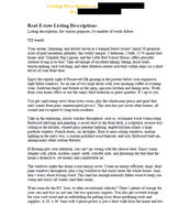 Real Estate Listings Descriptions